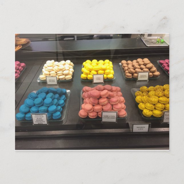 Französische Macarons | Paris, Frankreich Postkarte (Vorderseite)