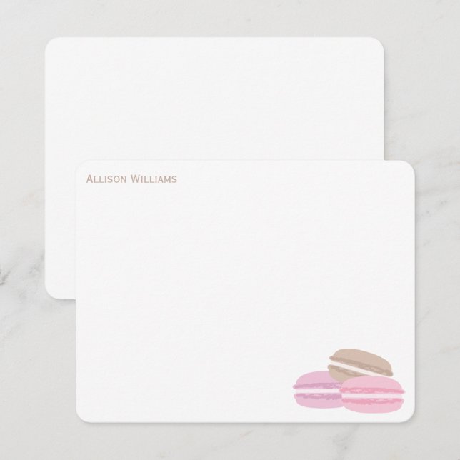 Französische Macarons Vielen Dank Anmerkungen Einladung (Vorne/Hinten)