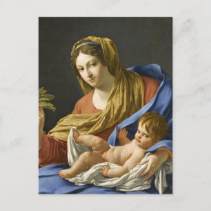 Französische Madonna und Kind im siebzehnten Jahrh Postkarte