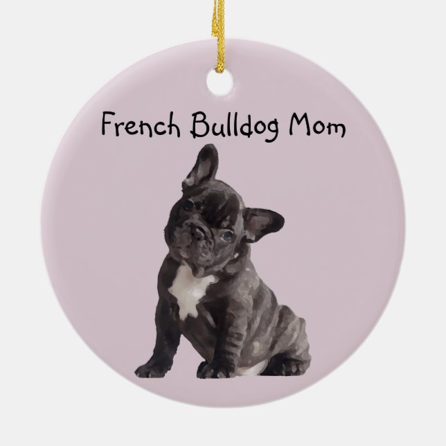 Französische Mama Bulldog Keramik Ornament (Hinten)