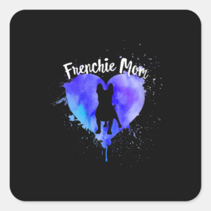 Französische Mama Bulldog-Mama Fur Mama Quadratischer Aufkleber