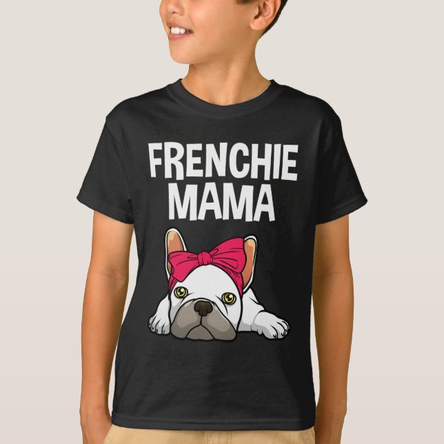 Französische Mama Bulldogge Design für Damen Große T-Shirt (Vorderseite)