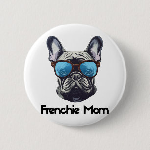 Französische Mama Lustiger Französischer Bulldogge Button