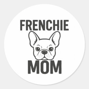 Französische Mama - Niedlicher französischer Bulld Runder Aufkleber