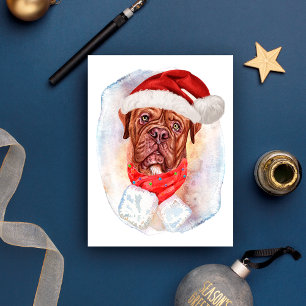 Französische Mastiff-Weihnachtsgeschenke für Hunde Feiertagspostkarte