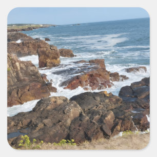 Französische Meeresküste in Vendée Quadratischer Aufkleber