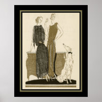 Französische Mode Pochoir Art Deco