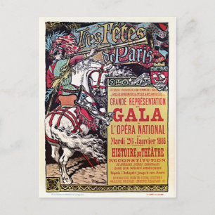 Französische nationale mittelalterliche Art der Postkarte