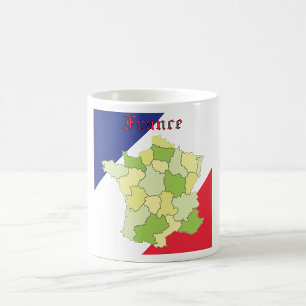 Französische Nationalfarben und Karte Kaffeetasse