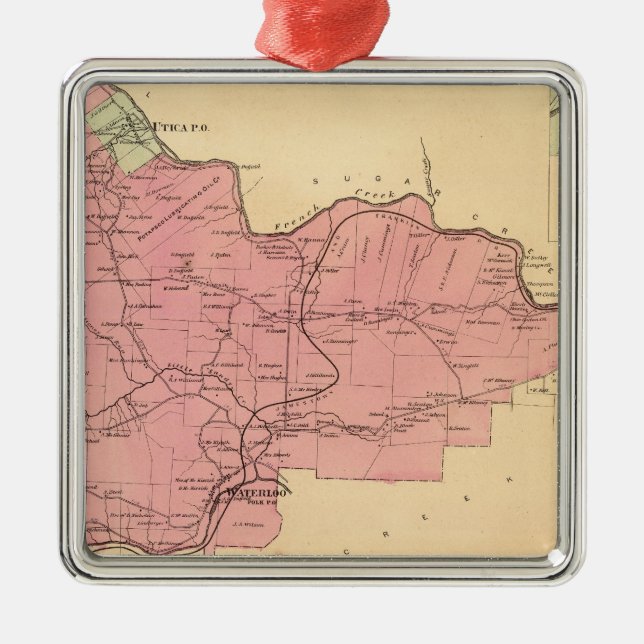 Französische Nebenfluss-Gemeinde Silbernes Ornament (Vorne)