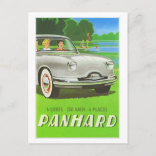 Französische Oldtimer und Malerei Panhard Postkarte