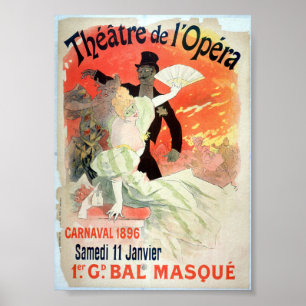 Französische Oper Masked Ball Vintag Style Poster