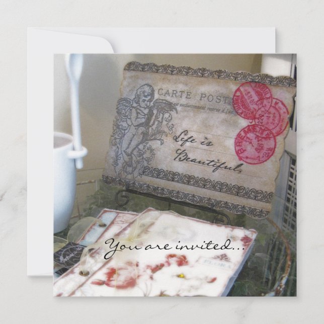 Französische Papiere Einladung (Vorderseite)