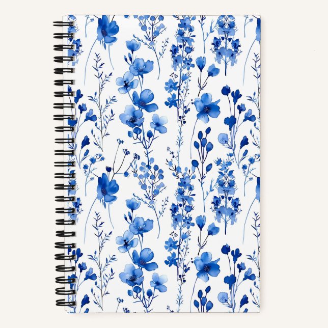 Französische Papiermuster-Wildblumen-98186 Notizbuch (Vorderseite)