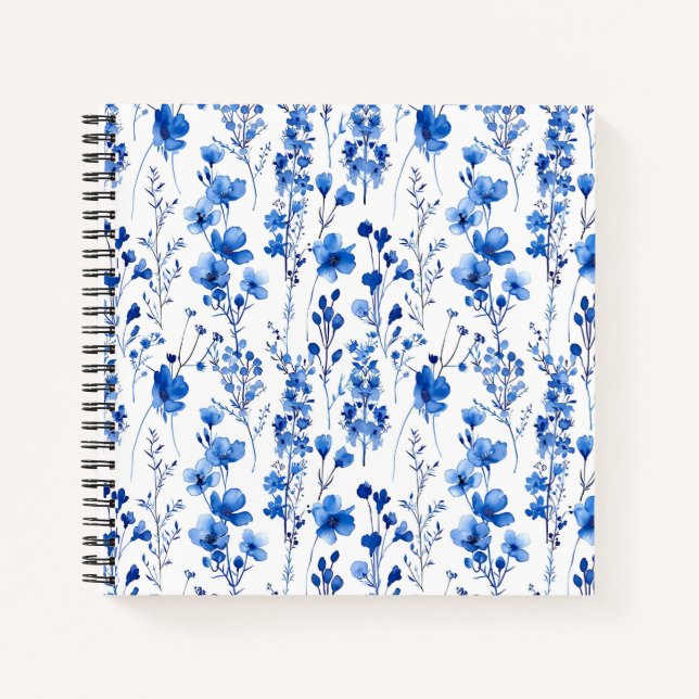 Französische Papiermuster-Wildblumen-98186 Notizbuch (Vorderseite)