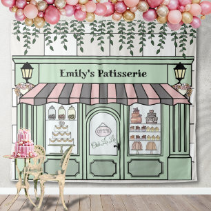 Französische Pariser Bäckerei Café Patisserie Hint Wandteppich