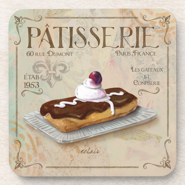 Französische Patisserie-Untersetzer-Schokolade Untersetzer (Vorderseite)