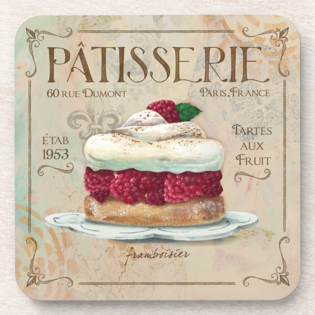 Französische Patisserie-Untersetzer-Wohngestaltung Getränkeuntersetzer (Vorderseite)