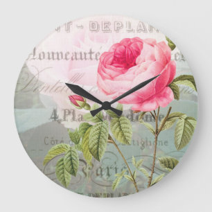 Französische Pink Rose Akzentuhr Große Wanduhr