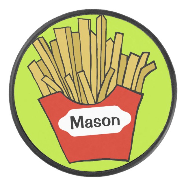 französische Pommes Frites-Design Eishockey Puck (Vorderseite)