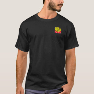 Französische Pommes Frites in Pocket Fast Food Fri T-Shirt
