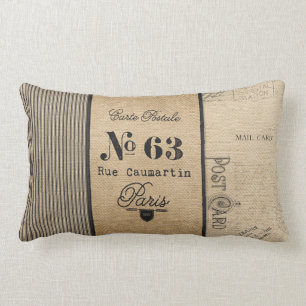 Französische Post Jute Vintage Lendenkissen