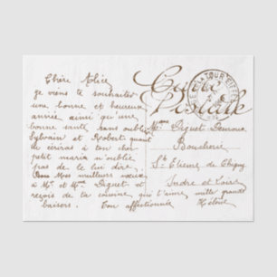 Französische Postkarte im Vintage-Schriftzug Decou Seidenpapier