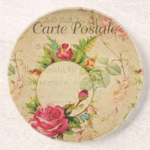 Französische Postkarten-Getränkekarte Getränkeuntersetzer