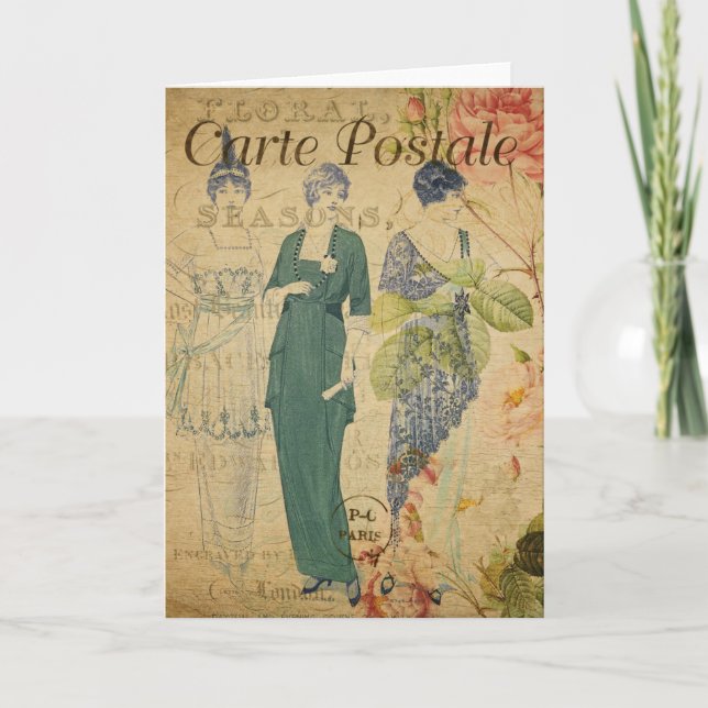 Französische Postkarten-Grußkarte Karte (Vorderseite)