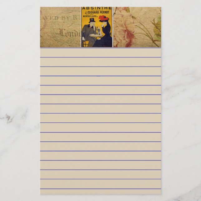 Französische Postkartenlandschaft Briefpapier (Vorderseite)