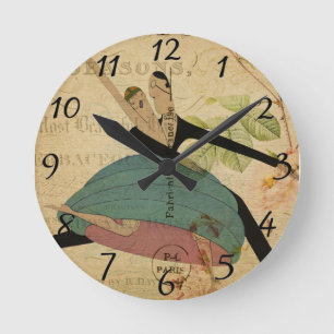 Französische Postkartenuhr Runde Wanduhr