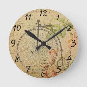 Französische Postkartenuhr Runde Wanduhr