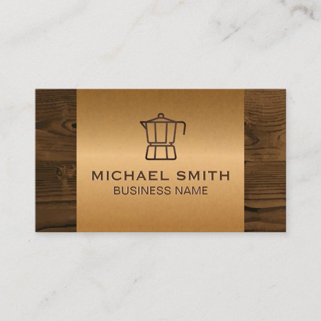 Französische Presseausweis | Bronze Metallic Wood Treuekarte (Vorderseite)