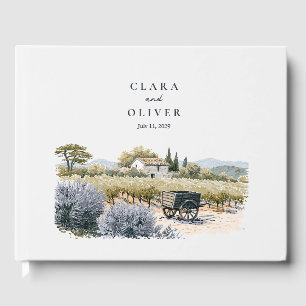Französische Provence Weinberg Zypressenreihen Hoc Gästebuch