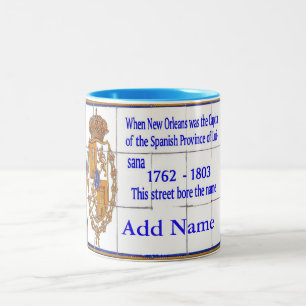 Französische Quarter Tile Murals, Text hinzufügen Zweifarbige Tasse