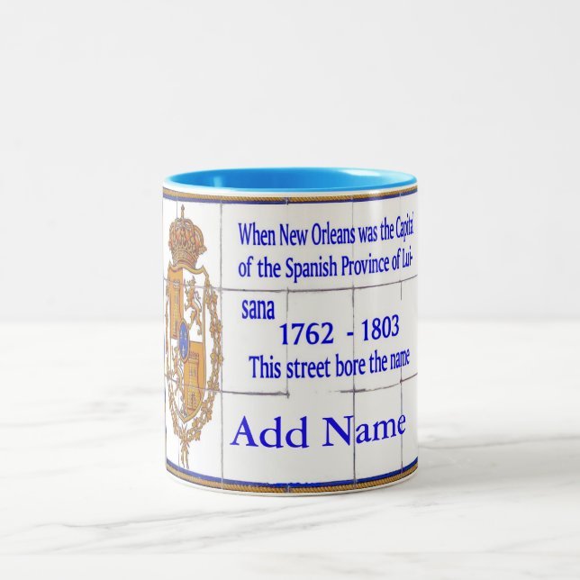 Französische Quarter Tile Murals, Text hinzufügen Zweifarbige Tasse (Mittel)