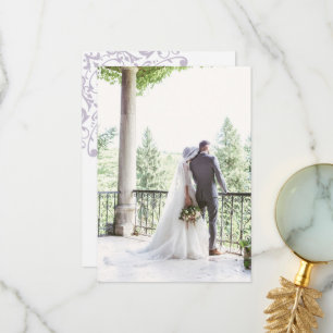 Französische Regency Lila Lilie Wedding Foto Dankeskarte
