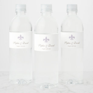 Französische Regency Lila Lilie Wedding Wasserflaschenetikett