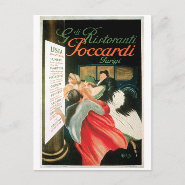 Französische Restaurants Vintage Küche Postkarte (Vorderseite)