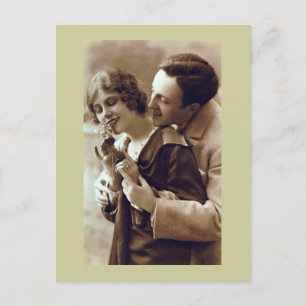Französische Retro Romantische Postkarte