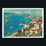 Französische Riviera, Frankreich Art Deco Poster<br><div class="desc">Fügen Sie eine Touch Glamour mit diesem Art-Déco-Reiseplakat/Postkarte der Côte d'Azur hinzu. Dieses Stück mit seinen luxuriösen Stränden und dem azurblauen Wasser besticht durch die Eleganz des Mittelmeers. Ideal für Reisende und Fans Vintagen Designs.</div>