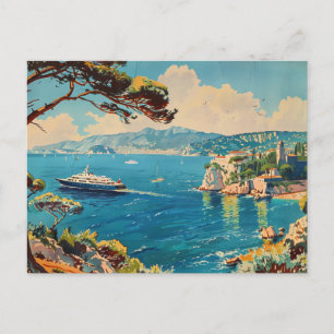 Französische Riviera, Frankreich Art Deco Postkarte