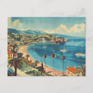 Französische Riviera, Frankreich Art Deco Postkarte