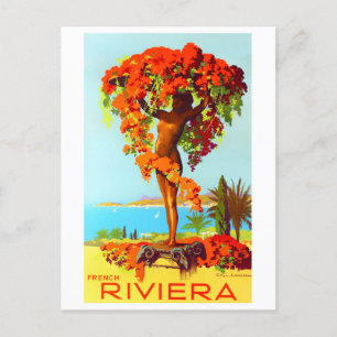 Französische Riviera Frankreich Vintage-Reise Postkarte