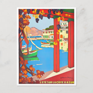 Französische Riviera Frankreich Vintage-Reise Postkarte