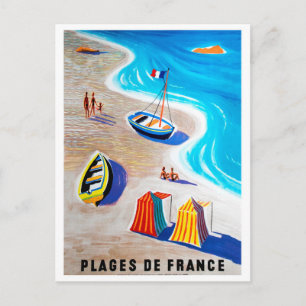 Französische Riviera, Menschen am Strand, Fischerb Postkarte