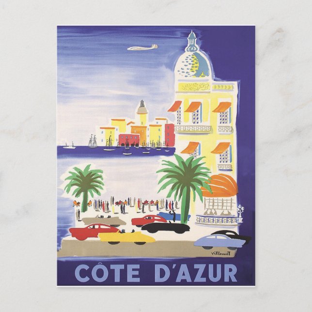 Französische Riviera Postkarte (Vorderseite)