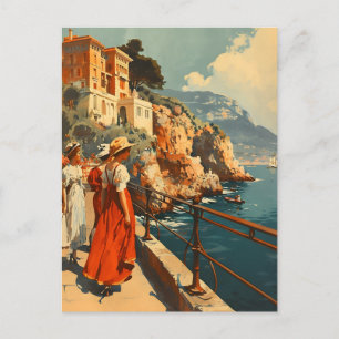 Französische Riviera Promenade: Vintage Postkarte