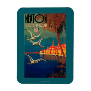 Französische Riviera Reiseplakat # 1 Magnet