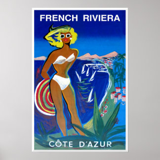Französische Riviera-Reiseplakat  Poster